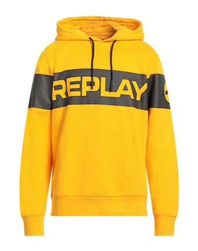 Replay Man Sweatshirt Marigold Size L Cotton In Yellow