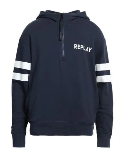 Replay Man Sweatshirt Midnight Blue Size L Cotton