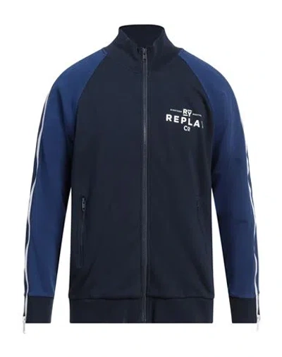 Replay Man Sweatshirt Midnight Blue Size L Cotton
