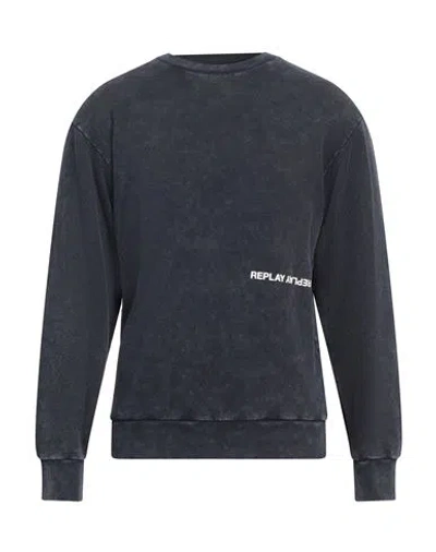 Replay Man Sweatshirt Navy Size S Cotton