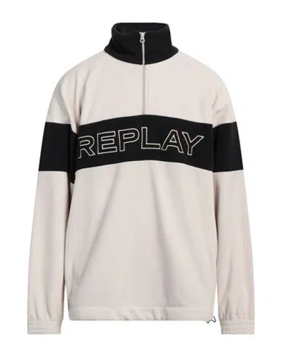 Replay Man Sweatshirt Off White Size Xl Polyacrylic