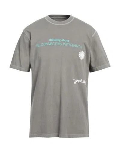 Replay Man T-shirt Grey Size L Cotton