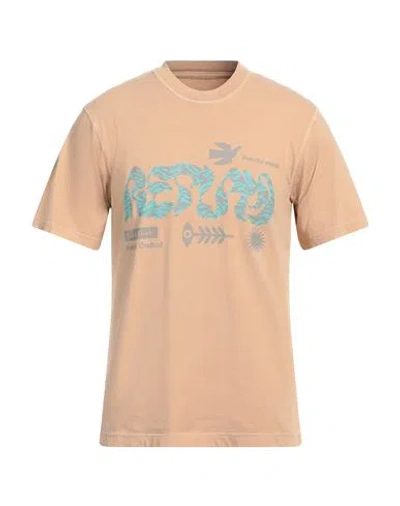 Replay Man T-shirt Sand Size M Cotton In Beige