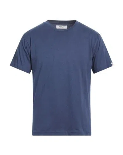 Replay Man T-shirt Slate Blue Size M Cotton