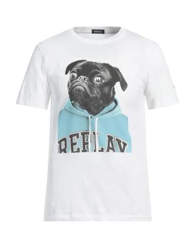 Replay Man T-shirt White Size Xl Cotton