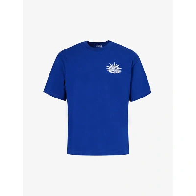 Replay Mens Blue Graphic-print Cotton-jersey T-shirt