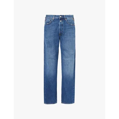 Replay Mens Dark Blue M9zero1 Straight-leg Relaxed-fit Denim Jeans