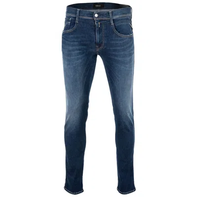 Pre-owned Replay Men Jeans - Hyperflex Anbass, Stretch Denim, Length 32, Slim Fit In Blue