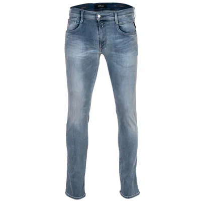 Pre-owned Replay Men's Jeans - Hyperflex Anbass, Stretch Denim, Length 32, Slim Fit In Medium Blue