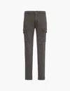 Replay Mens Wood Grey Jaan Flap-pocket Tapered-leg Stretch-cotton Trousers