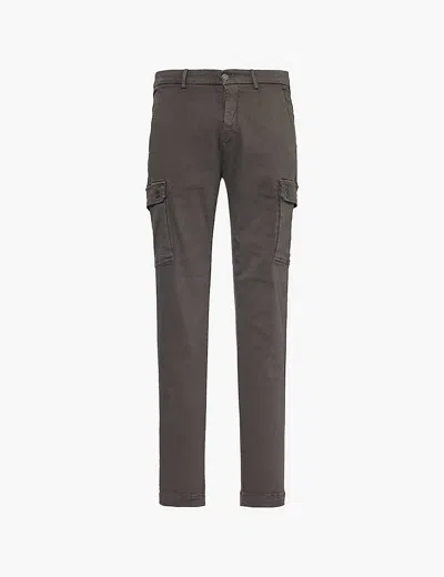 Replay Mens Wood Grey Jaan Flap-pocket Tapered-leg Stretch-cotton Trousers In Wood Grey