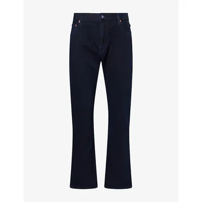 Replay Mens Aideen Straight-leg Cotton Denim Jeans Dark Blue In Multi