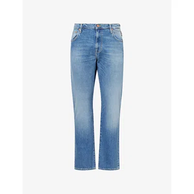 Replay Mens Aideen Straight-leg Denim Jeans Medium Blue
