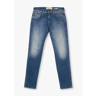 Replay Mens Anbass Original Slim Jeans In Medium Blue