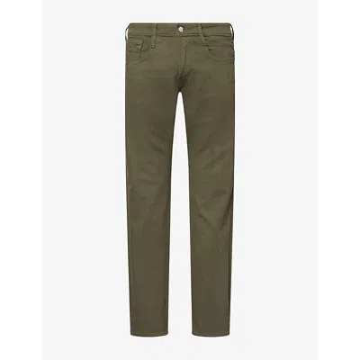 Replay Mens Anbass Slim-fit Denim Jeans Ivy Green