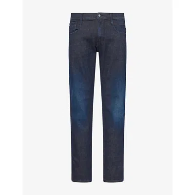 Replay Mens Anbass Slim-fit Hyperflex Denim Jeans Dark Blue