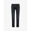 Replay Mens Black Delave Anbass Slim-leg Denim Jeans