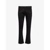 Replay Mens Black Grover Straight-fit Stretch-denim Jeans In Black