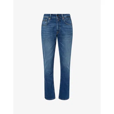 Replay Mens  Grover Straight-fit Stretch-denim Jeans In Blue
