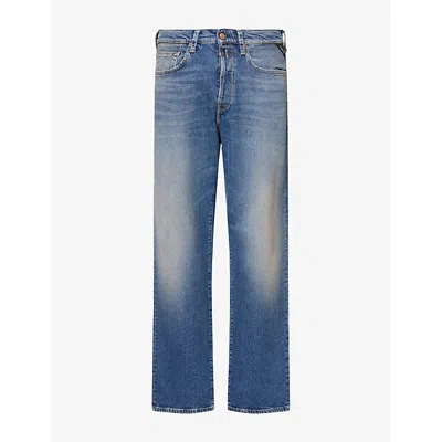 Replay Mens Bwaii Relaxed Denim Jeans Medium Blue