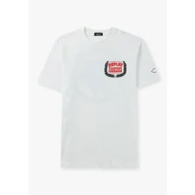 Replay Mens Custom Garage Print T-shirt In White