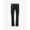 Replay Mens Dark Blue Grover Straight-fit Stretch-denim Jeans In Blue