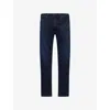 Replay Mens Dark Blue Grover Straight Stretch-denim Jeans In Blue
