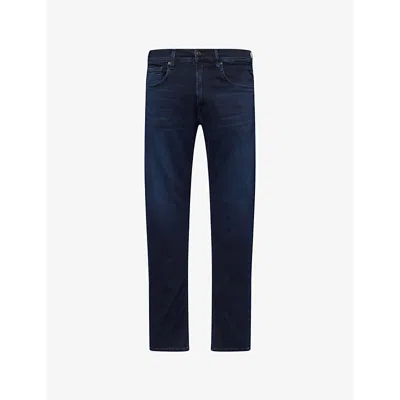 Replay Mens Dark Blue Grover Straight Stretch-denim Jeans