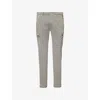 Replay Mens Dim Grey Jaan Flap-pocket Tapered-leg Stretch-cotton Trousers