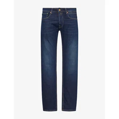 Replay Mens Grover Straight Denim Jeans Dark Blue