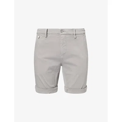 Replay Mens Light Grey Benni Hyperflex Stretch-cotton Chino Shorts In Gray