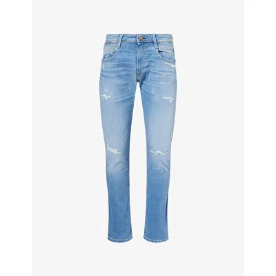Replay Mens Medium Blue Anbass Slim-fit Stretch-denim Jeans