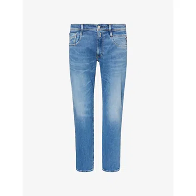 Replay Mens Medium Blue Anbass Slim-fit Stretch-denim Jeans