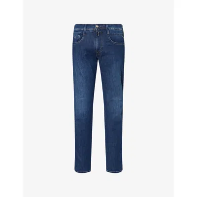 Replay Mens Medium Blue Anbass X-lite Plus Slim-fit Stretch-denim Jeans
