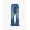 Replay Mens Medium Blue Cley Bootcut-fit Denim Jeans In Blue