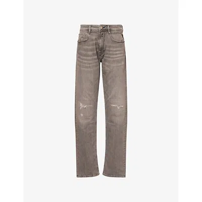 Replay Mens Rocco Comfort-fit Stretch-denim Jeans Medium Grey