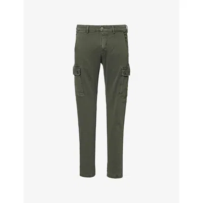 Replay Mens Jaan Flap-pocket Tapered-leg Stretch-cotton Trousers Military Green In Military Green