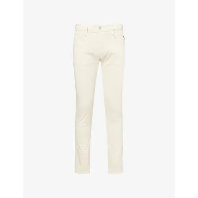 Replay Mens Natural Rope Anbass Slim-fit Tapered-leg Stretch-cotton Trousers In Neutral