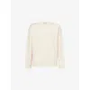Replay Mens Logo-embroidery Crew Cotton-jersey Sweatshirt Natural Rope In Yellow