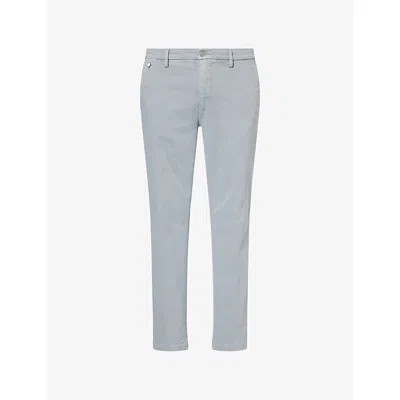 Replay Mens Pewter Blue Benni Straight-leg Stretch-cotton Chinos