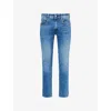Replay Mens Medium Blue Anbass Slim-leg Denim Jeans In Blue