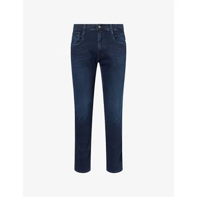 Replay Mens Dark Blue Anbass Slim-fit Denim Jeans
