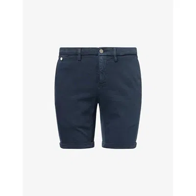 Replay Mens Blue Benni Hyperflex Regular-fit Stretch-cotton Chino Shorts