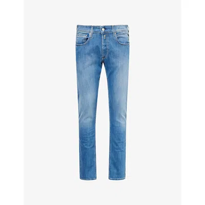 Replay Mens Medium Blue Grover Faded-wash Denim Trousers