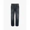 Replay Mens M9z1 Faded-wash Straight-leg Regular-fit Denim Jeans Black Delave In Black Delave