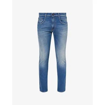 Replay Mens  Slim-fit Anbass Denim Jeans In Blue