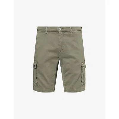 Replay Mens Military Vannie Cargo-pocket Denim Shorts In Green