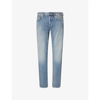 Replay Mens Willbi Regular-fit Denim Jeans Medium Blue