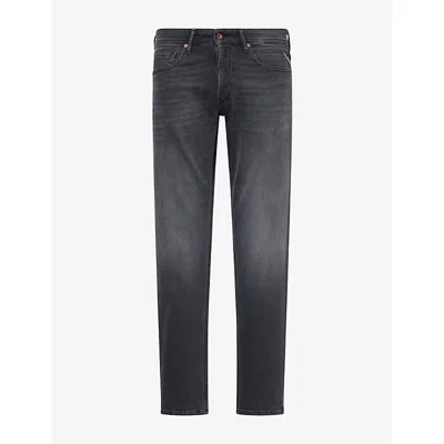 Replay Mens Willbi Slim-fit Denim Jeans Dark Grey In Gray