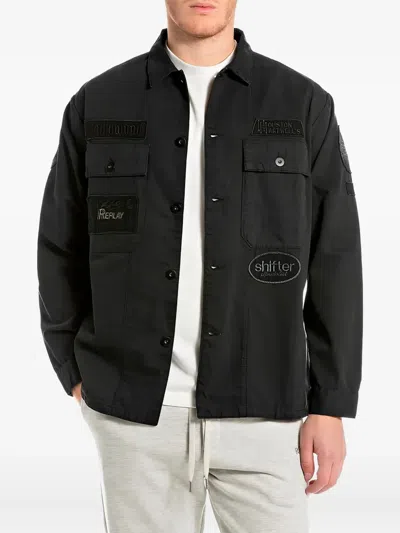 Replay Patch-pocket Shirt In Black